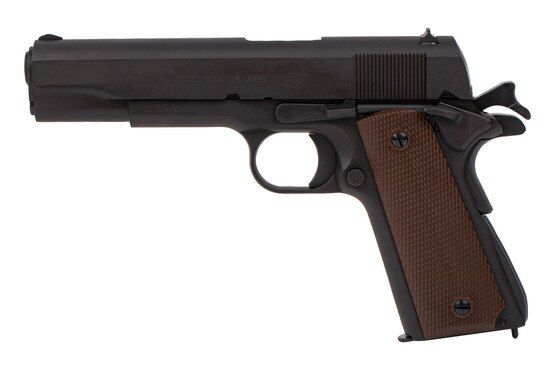 Auto-Ordnance 45 Model 1911A1 U.S. ARMY GI model handgun features a thumb and grip safety